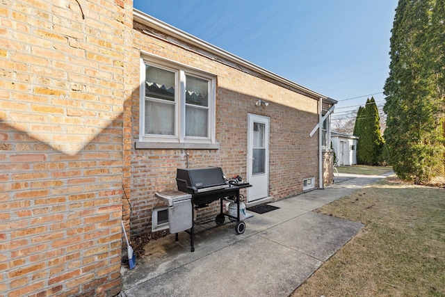 view of patio featuring grilling area