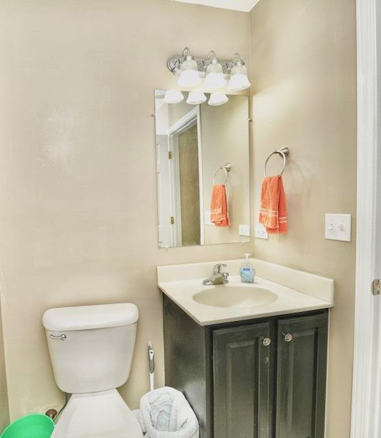 bathroom with vanity and toilet