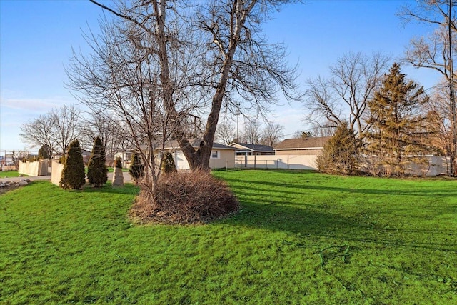 view of yard with fence