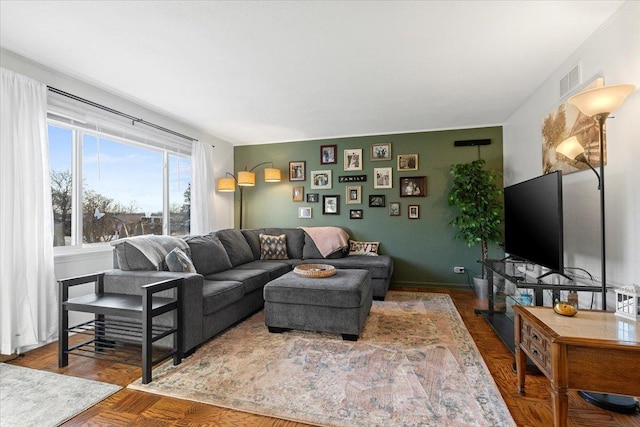 living room with visible vents