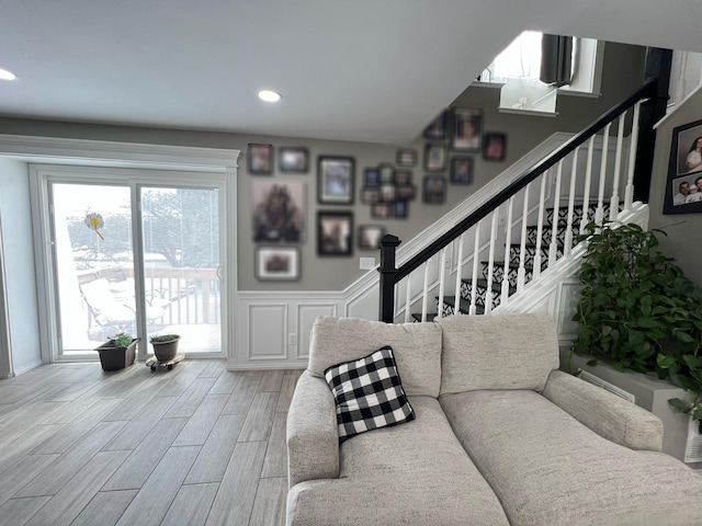 living room featuring hardwood / wood-style floors