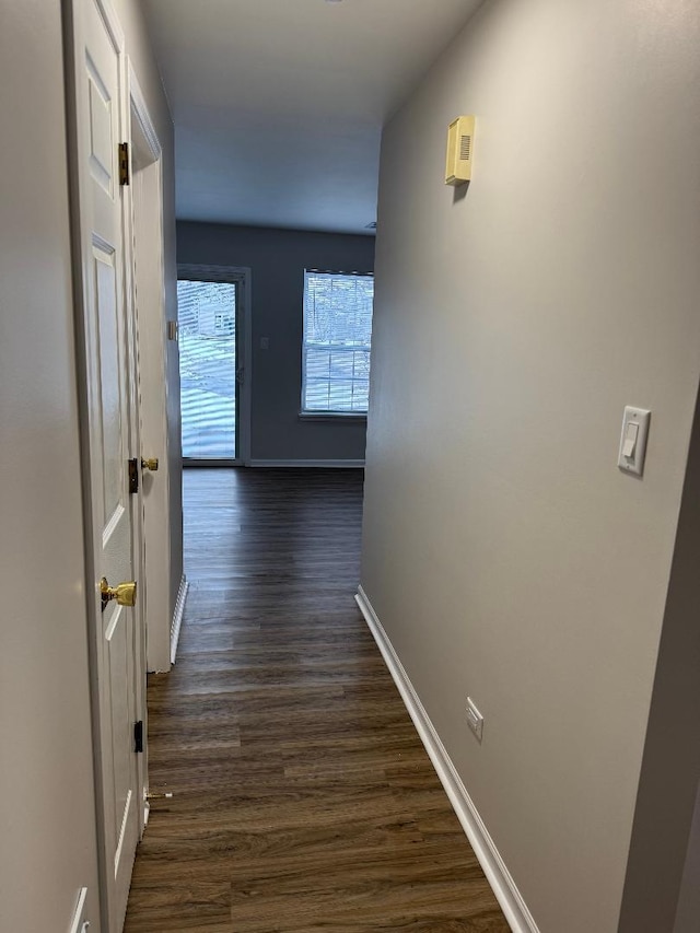 hall featuring dark hardwood / wood-style flooring