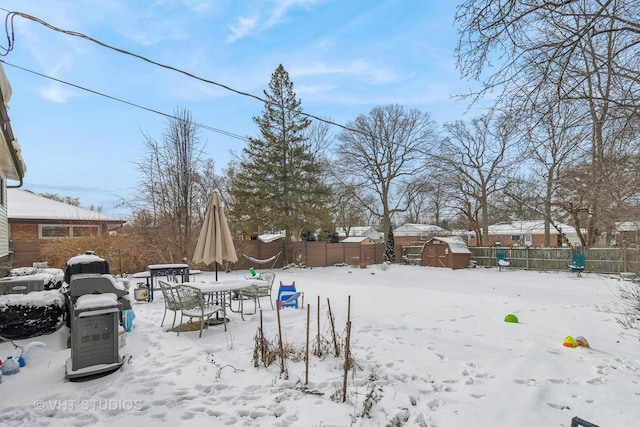 view of snowy yard