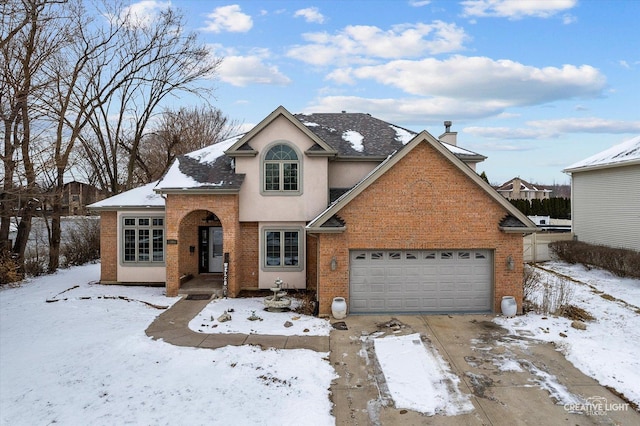 view of property with a garage