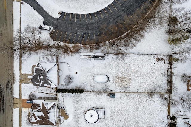 view of snowy aerial view