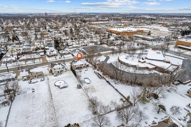 view of snowy aerial view