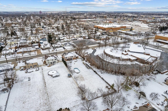 view of snowy aerial view