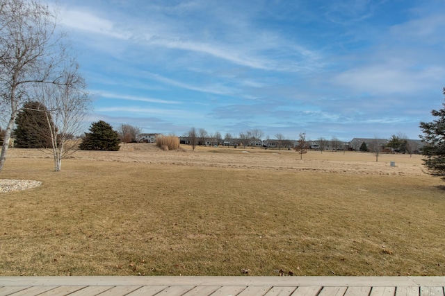 view of yard with a rural view