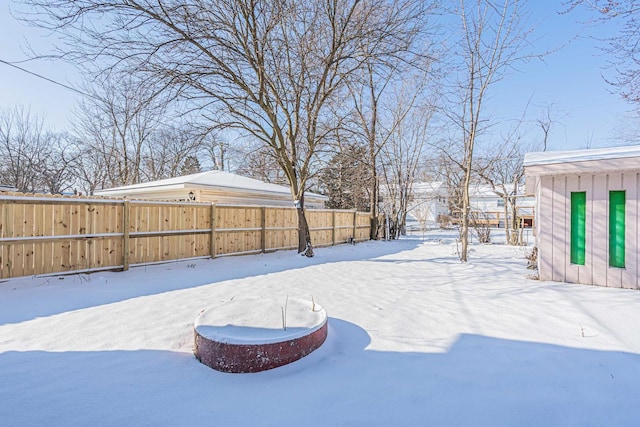 view of snowy yard