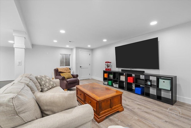 living room featuring hardwood / wood-style floors