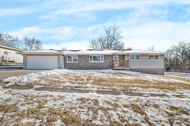 single story home with a garage