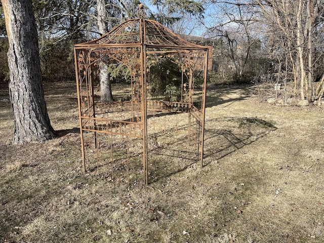 view of yard with a gazebo