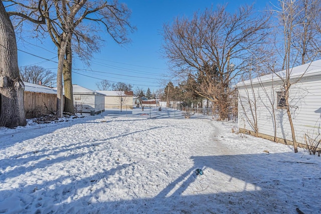 view of snowy yard