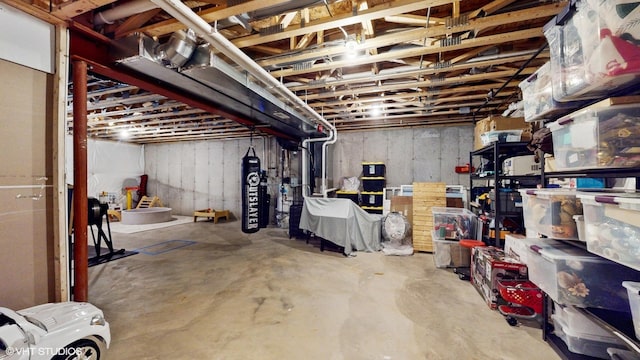 view of unfinished below grade area