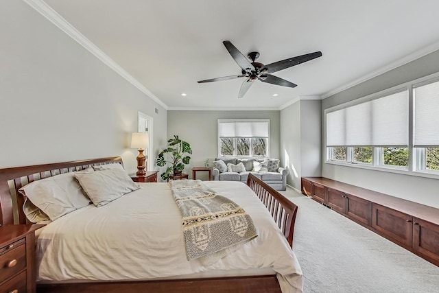 627 68th St, Willowbrook, IL 60527 - bedroom with multiple windows, carpet, recessed lighting, and ornamental molding