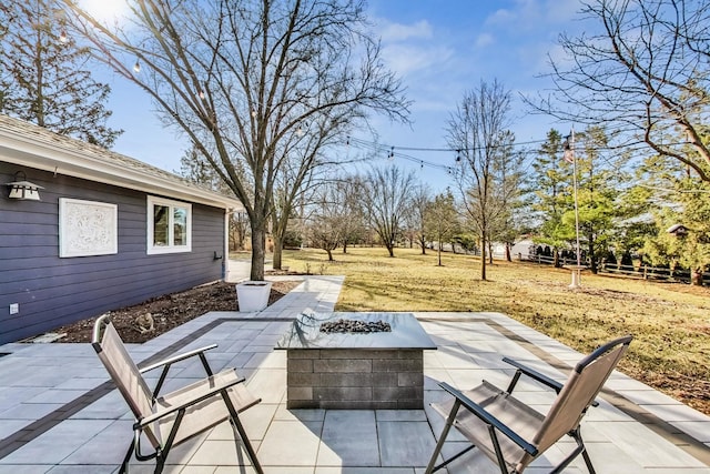 627 68th St, Willowbrook, IL 60527 - view of patio / terrace with a fire pit