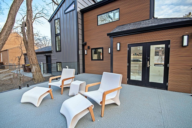 view of patio with french doors