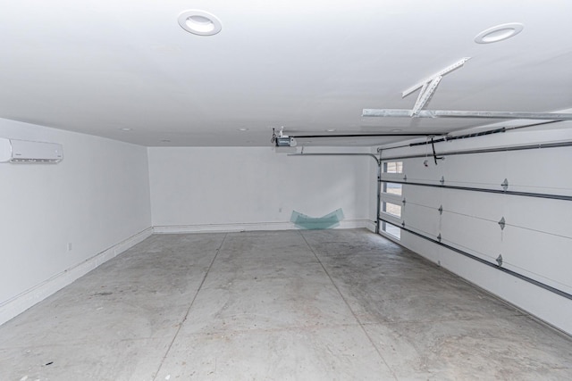 garage with a wall mounted air conditioner