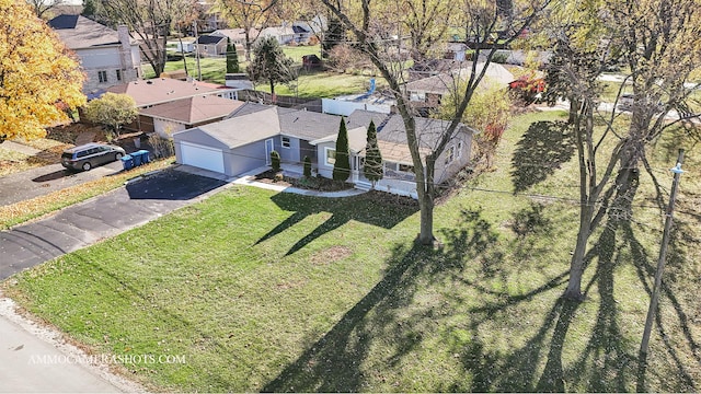 drone / aerial view with a residential view