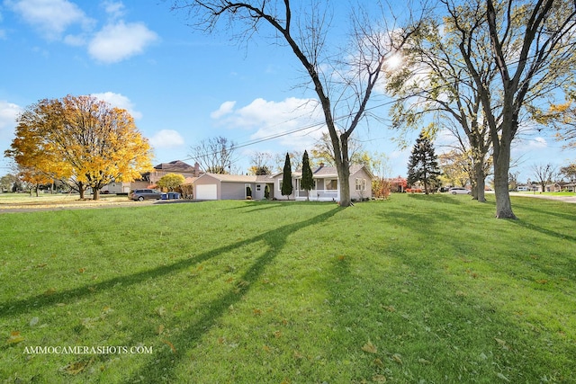 view of yard with an attached garage