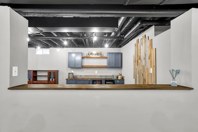 kitchen featuring gray cabinets