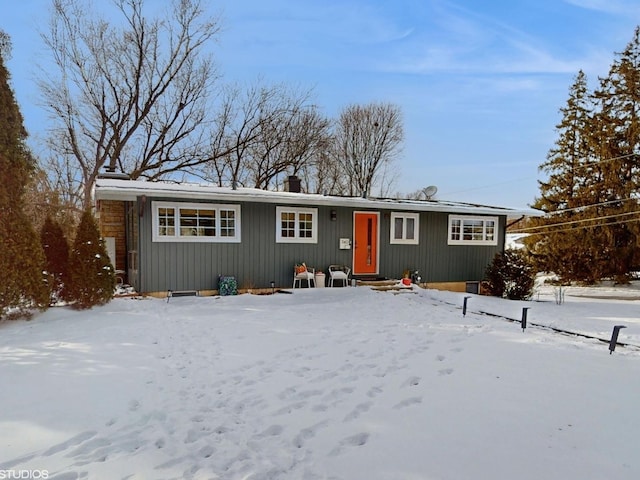 view of single story home