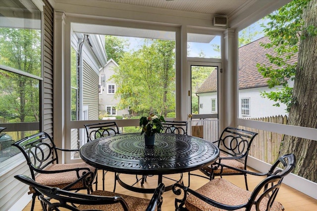 view of sunroom