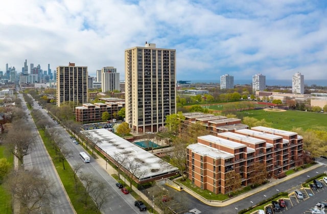 aerial view with a view of city