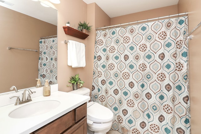 1898 Barrington Ave, Bolingbrook, IL 60490 - full bathroom featuring curtained shower, visible vents, toilet, and vanity
