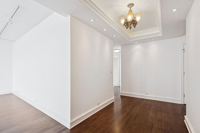1040 N Lake Shore Dr Unit 34C, Chicago, IL 60611 - hall featuring wood finished floors, a chandelier, recessed lighting, and a raised ceiling