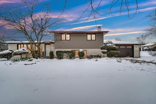 tri-level home with a garage