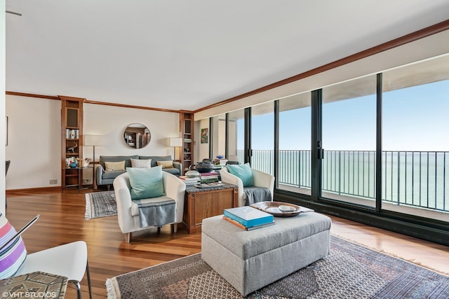 living room featuring hardwood / wood-style floors