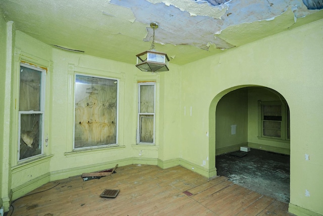 empty room with hardwood / wood-style flooring