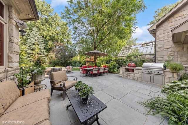 5101 Central Ave, Western Springs, IL 60558 - view of patio with outdoor dining space, area for grilling, a grill, and outdoor lounge area