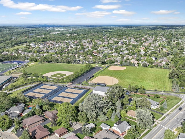 bird's eye view with a residential view