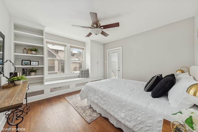 bedroom featuring dark hardwood / wood-style floors