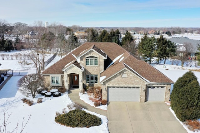 view of front of property featuring a garage