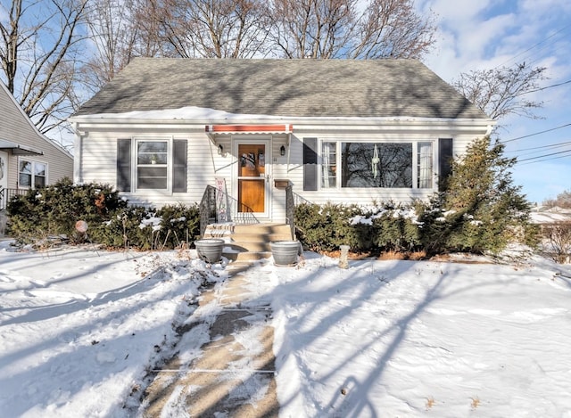 view of front of house featuring roof with shingles