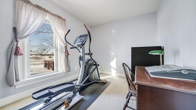 exercise room featuring a healthy amount of sunlight