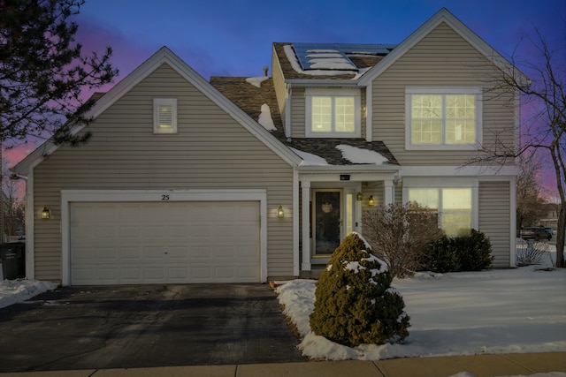 view of front facade with a garage