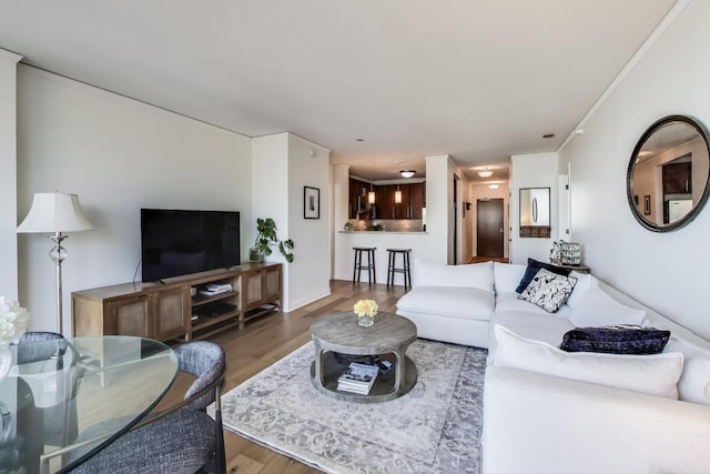 living room featuring wood finished floors