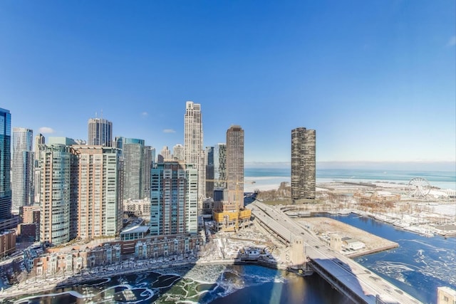 view of city featuring a water view