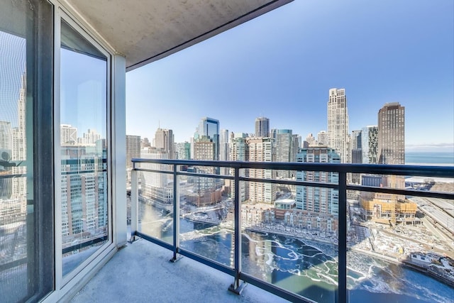 balcony with a view of city