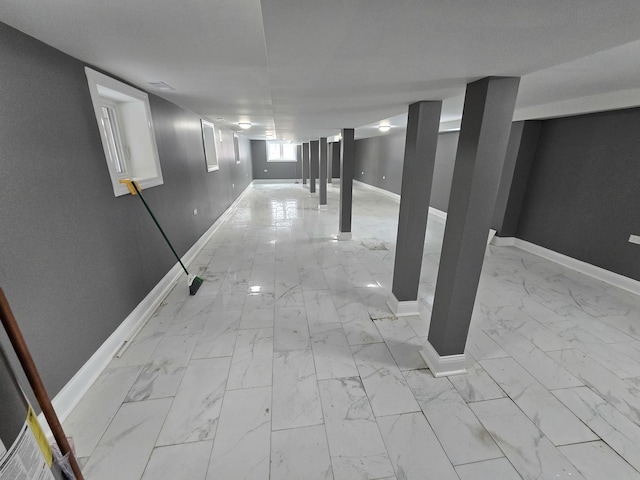 2040 W Garfield Blvd, Chicago, IL 60609 - hallway featuring baseboards and marble finish floor