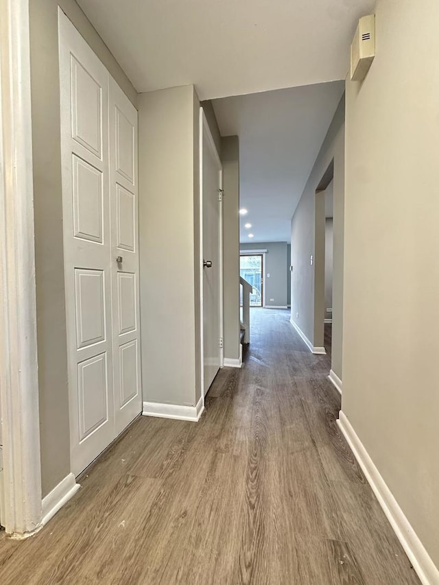 hall featuring light hardwood / wood-style flooring