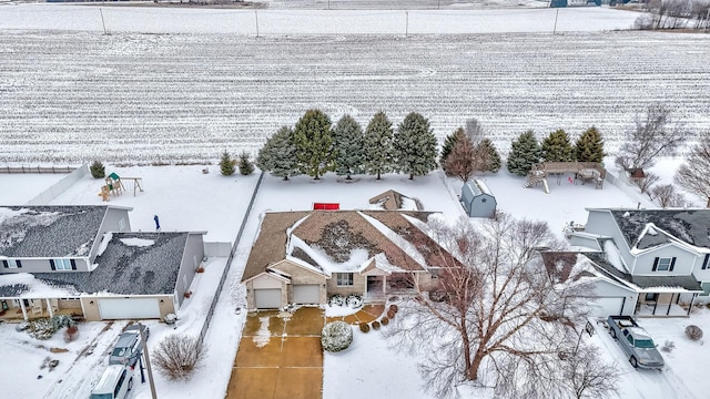 view of snowy aerial view