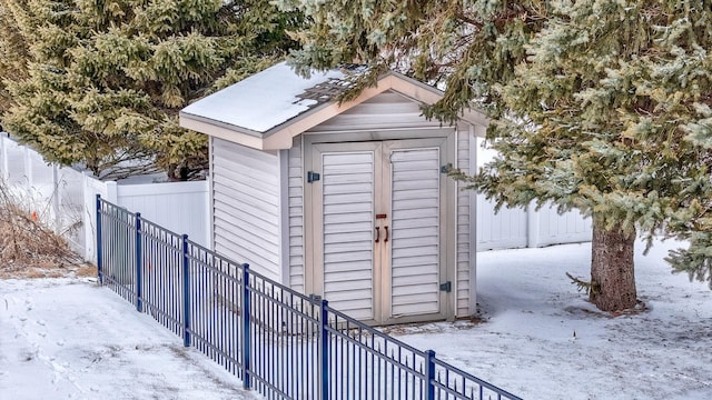 view of snow covered structure