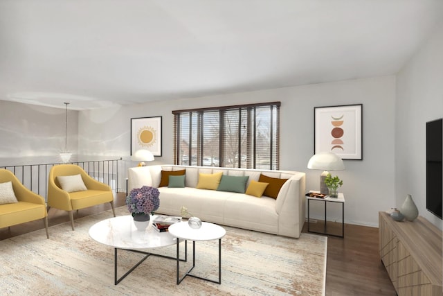 living room featuring hardwood / wood-style floors