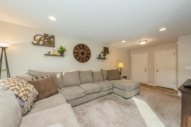 living room featuring carpet flooring