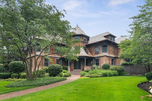 view of front of home with a front yard